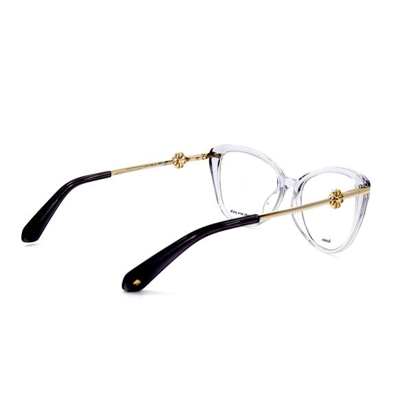 NEW KATE SPADE FLAVIA GREY CRYSTAL GOLD AUTHENTIC EYEGLASSES FRAME - Picture 8 of 9